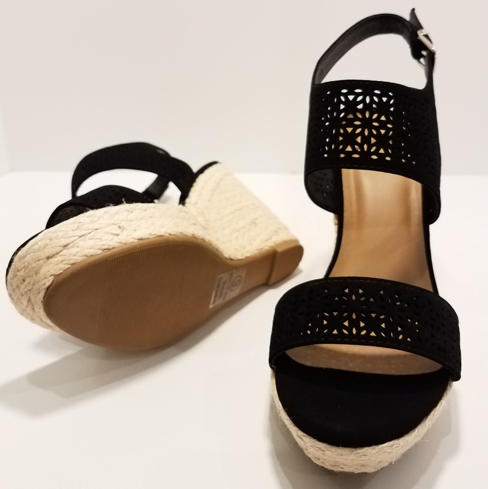 Black Espadrille Wedge